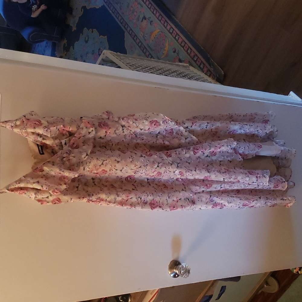 Floral print ruffle wrap maxi dress